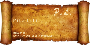 Pitz Lili névjegykártya